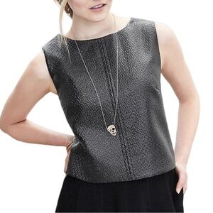 NWT Banana Republic Coated Black Tweed Cropped Tank